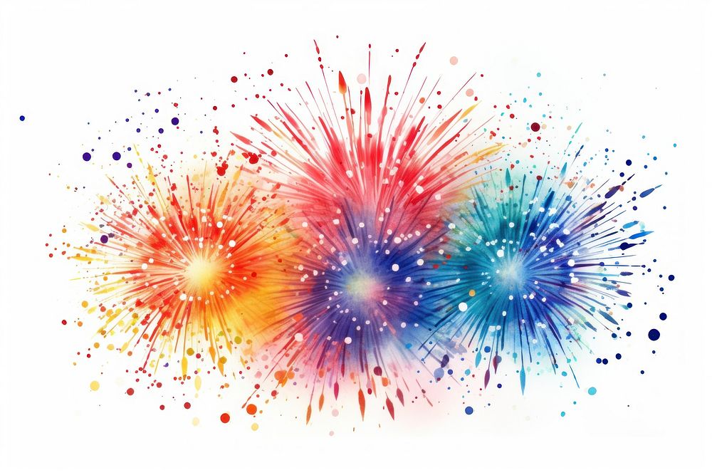Celebration fireworks white background creativity splattered. AI generated Image by rawpixel.