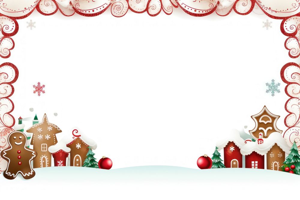 Christmas theme border gingerbread cookie confectionery. AI generated Image by rawpixel.