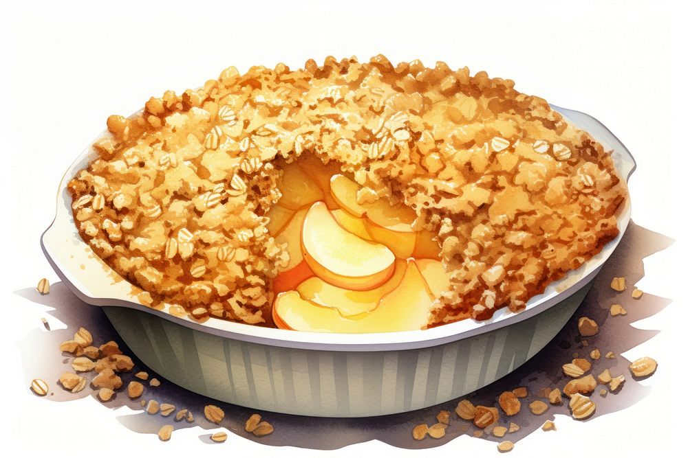 Apple crumble dessert food breakfast. AI generated Image by rawpixel.