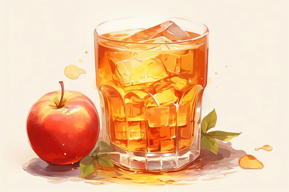 Apple juice drink fruit glass. AI generated Image by rawpixel.
