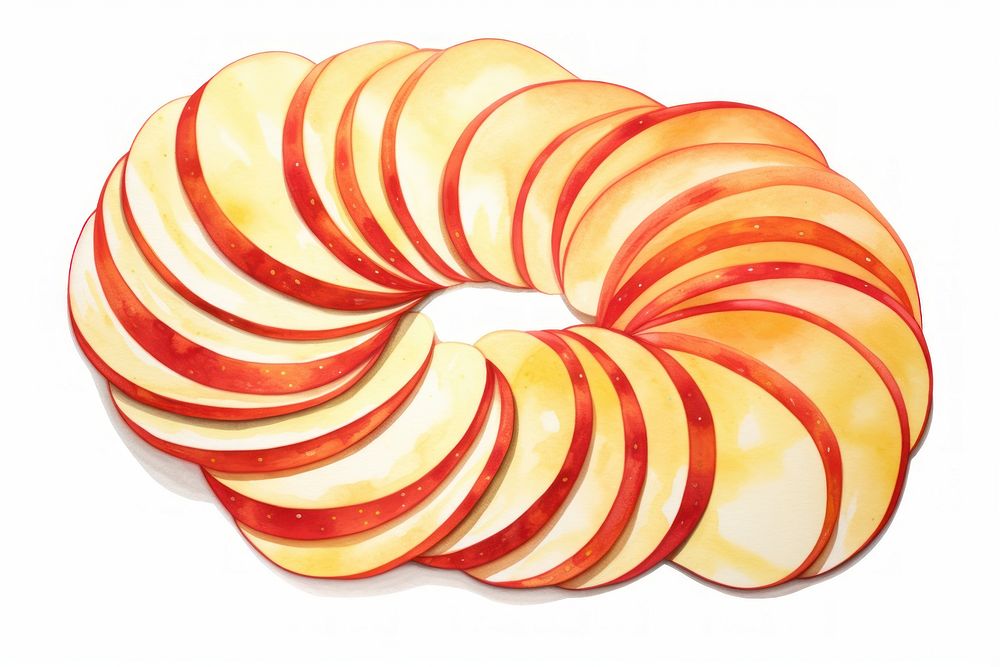 Apple slices plant food white background. AI generated Image by rawpixel.