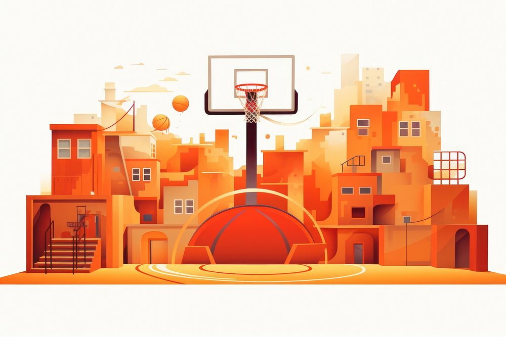 Basketball court sports architecture building. AI generated Image by rawpixel.