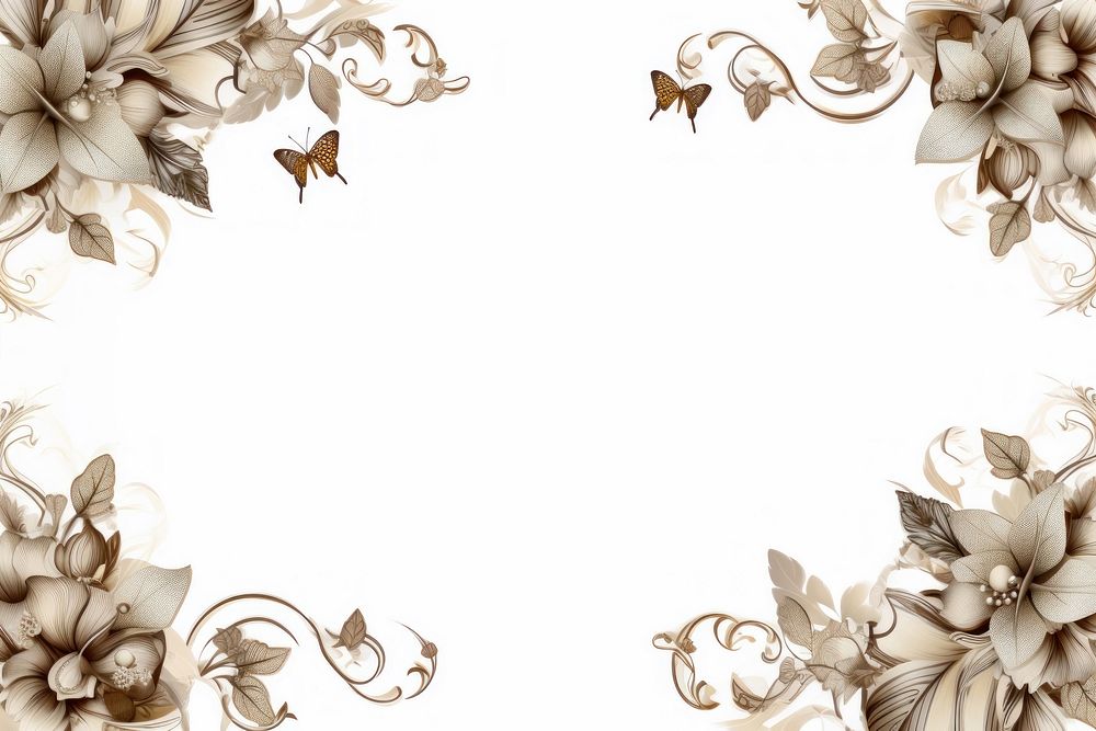 Leavf frame backgrounds pattern white. AI generated Image by rawpixel.