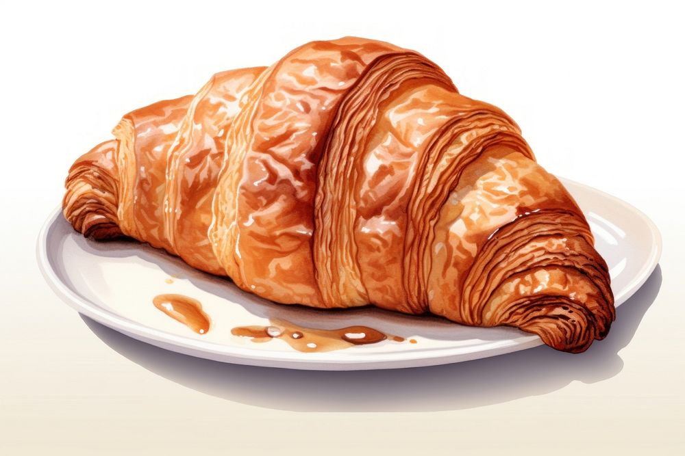 Powered sugar croissant food viennoiserie breakfast. AI generated Image by rawpixel.