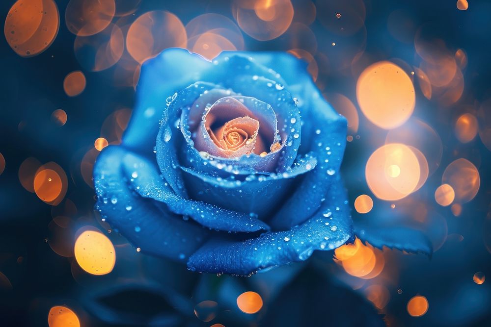 Blue rose shaped pattern bokeh effect background backgrounds flower plant.
