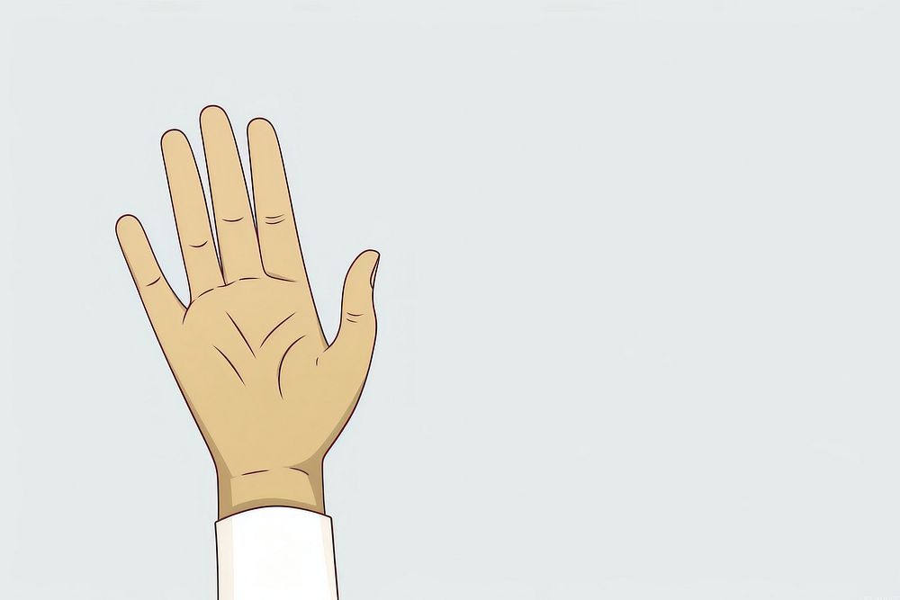 Raised hand cartoon finger line. AI generated Image by rawpixel.