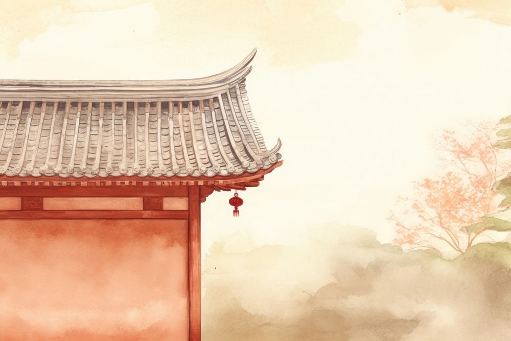Ancient chinese house architecture building wall. AI generated Image by rawpixel.