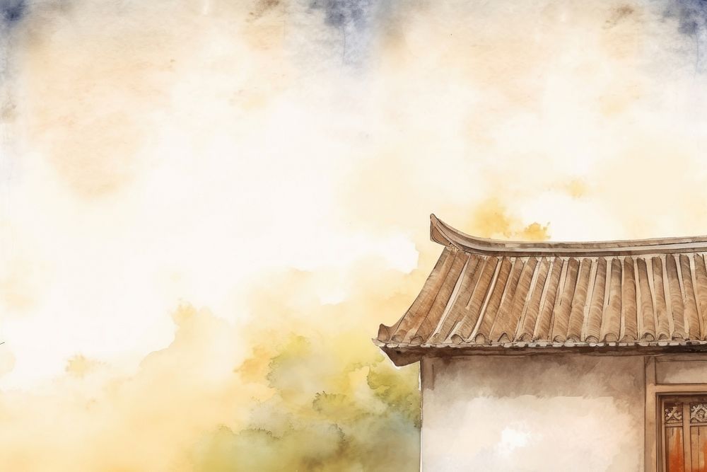 Ancient chinese house outdoors wall architecture. AI generated Image by rawpixel.