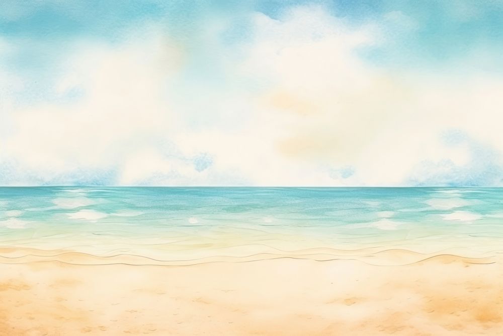 Beach scenery in summer landscape outdoors horizon. AI generated Image by rawpixel.
