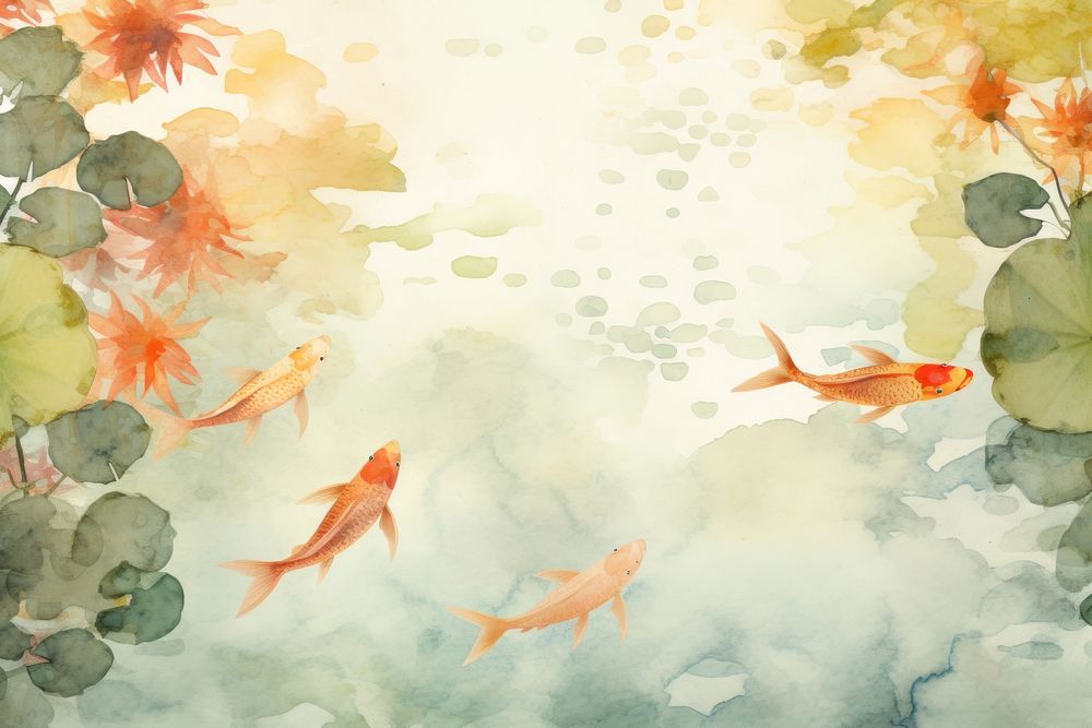 Koi pond in a traditional Chinese garden scenery goldfish animal koi. AI generated Image by rawpixel.