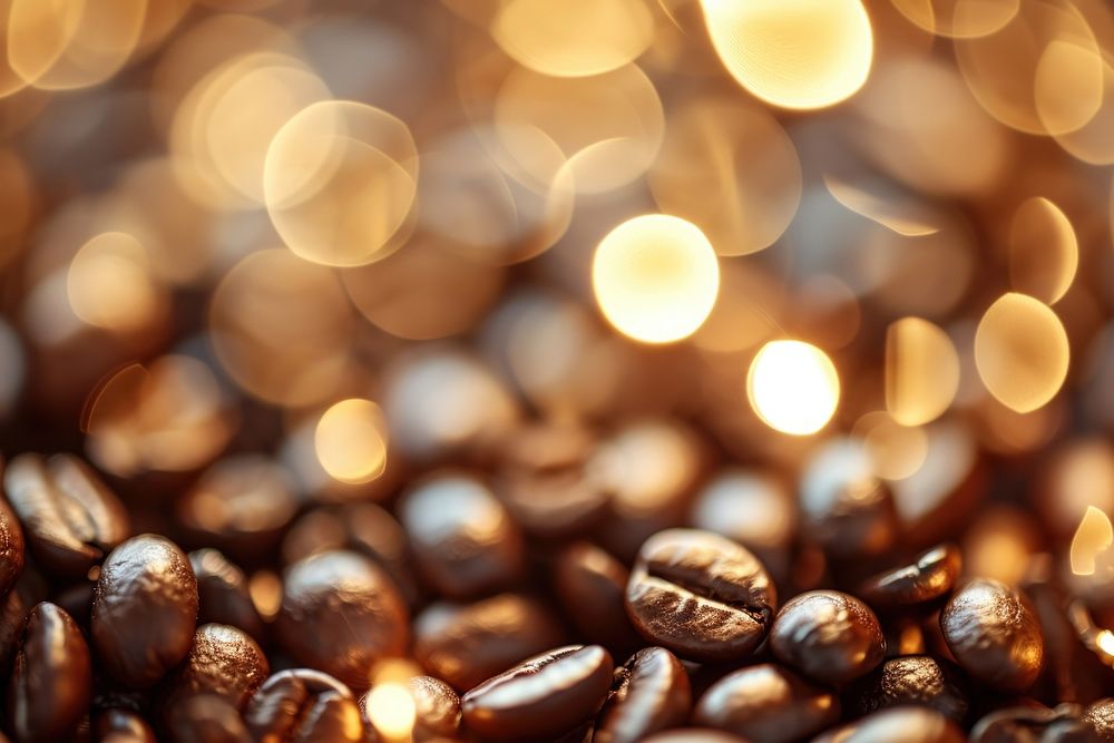 Coffee beans shape pattern bokeh effect background coffee backgrounds light.