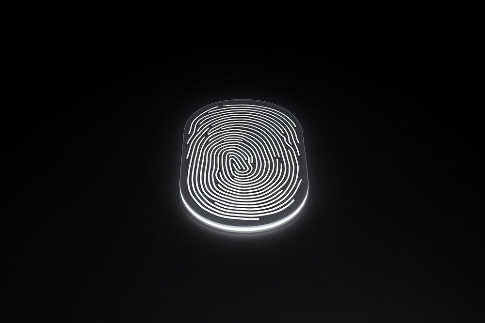 Fingerprint biometric authentication button light technology monochrome. AI generated Image by rawpixel.