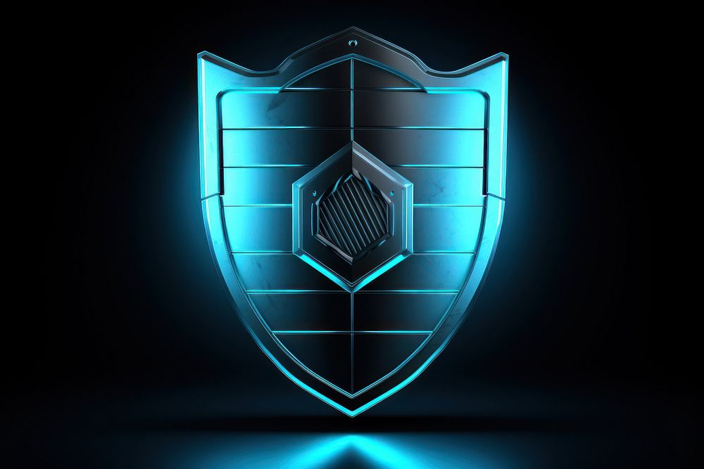 Security shield logo illuminated protection. AI generated Image by rawpixel.