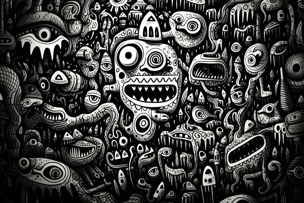 Drawing sketch doodle black. AI generated Image by rawpixel.