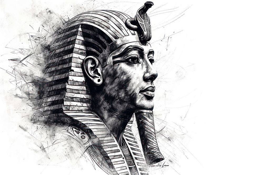 Pharaoh drawing sketch art.