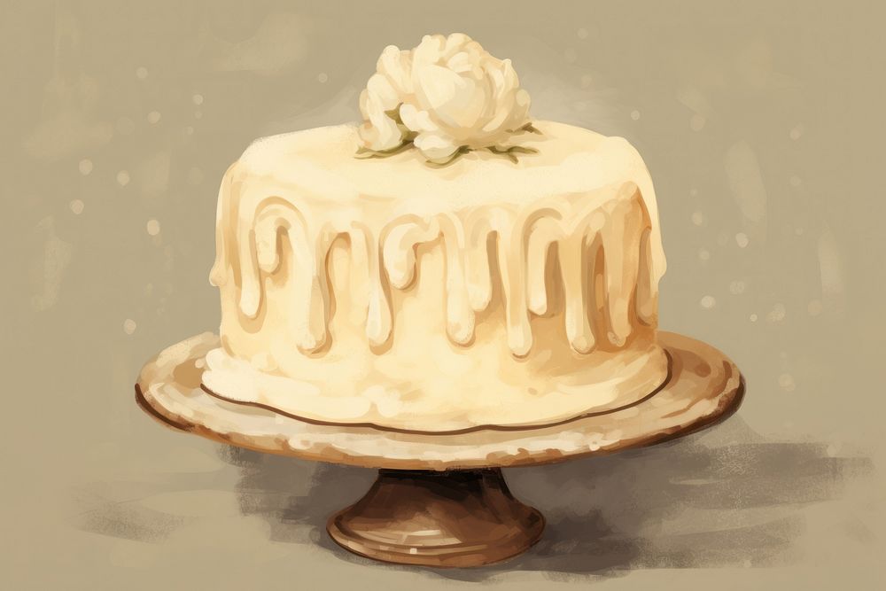 Illustration of cake dessert icing cream.