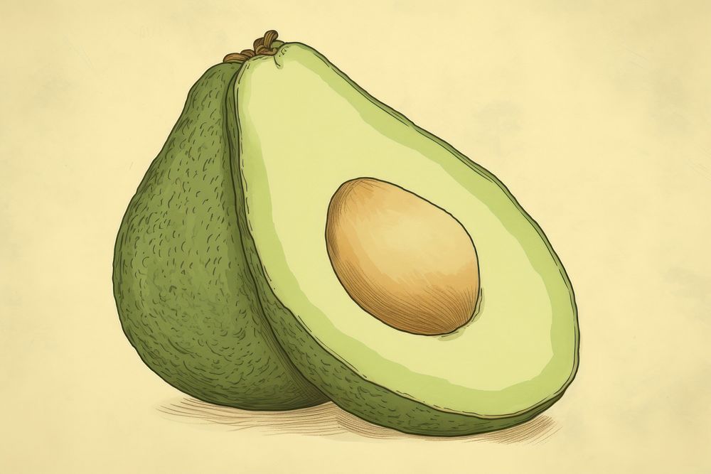 Illustration of avocado fruit plant food.