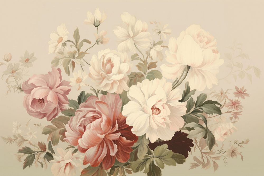 Illustration of flowers painting art pattern.