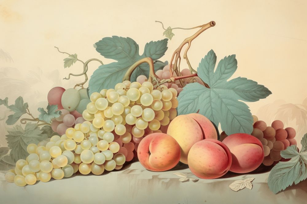 Illustration of fruit painting art grapes.