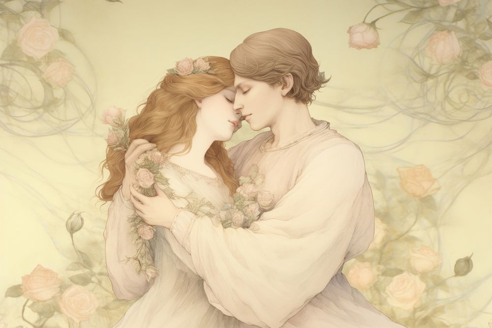 Illustration of love bonding painting drawing wedding.