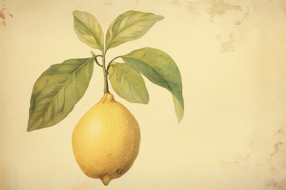 Illustration of lemon painting fruit plant.