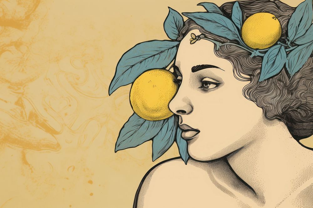 Illustration of lemon painting art drawing.