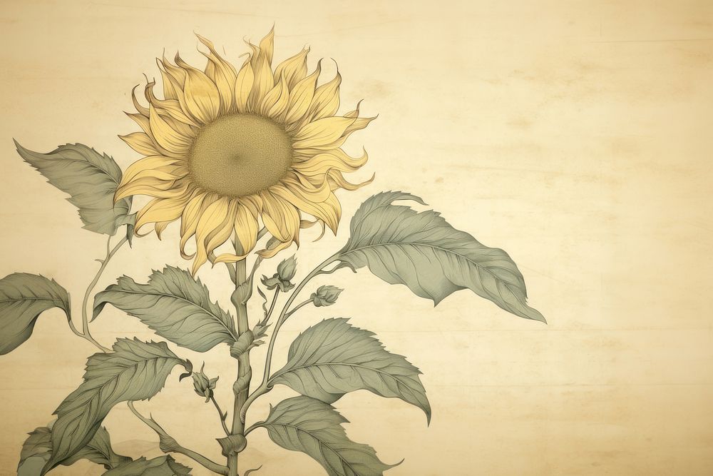 Illustration of sunflower art backgrounds painting.