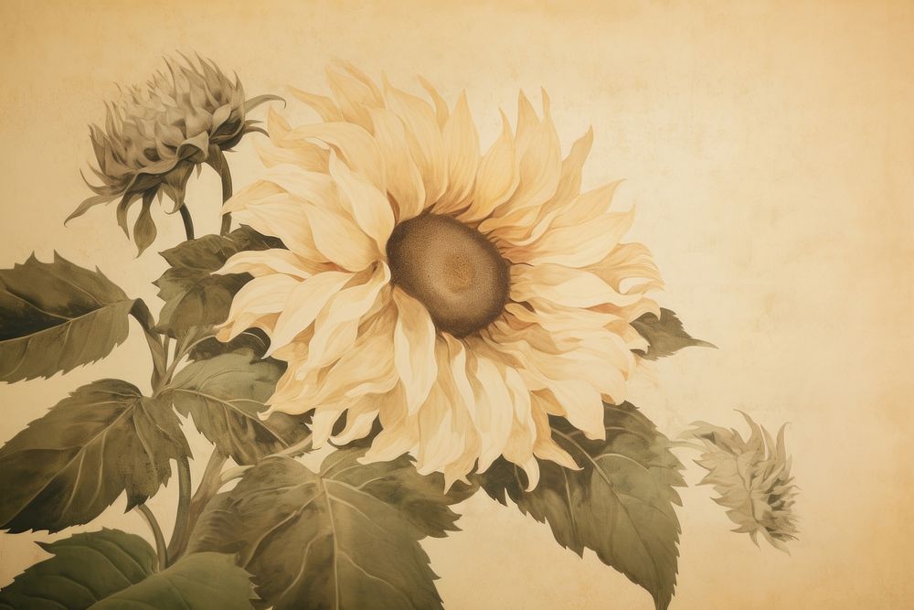 Illustration of sunflower painting art backgrounds.