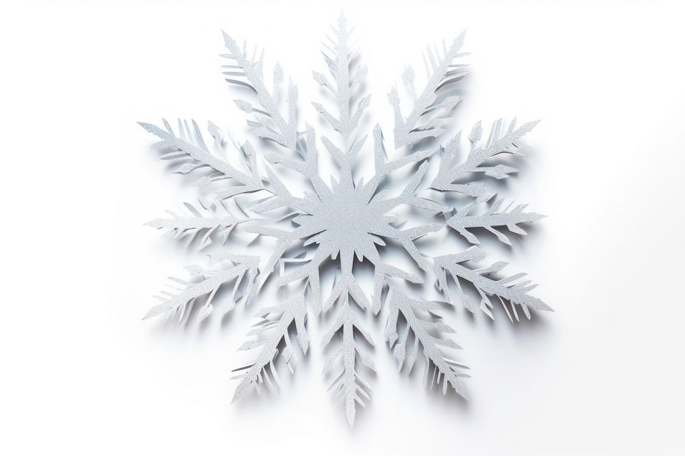 Paper Glitter Snowflake snowflake white white background. AI generated Image by rawpixel.