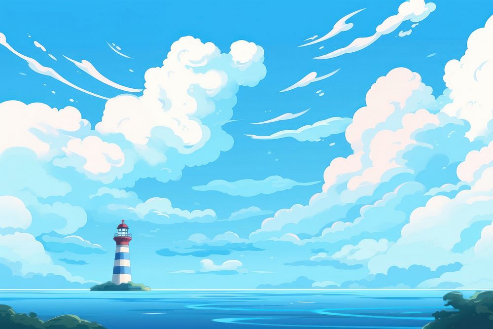 Lighthouse and blue sky lighthouse architecture landscape.