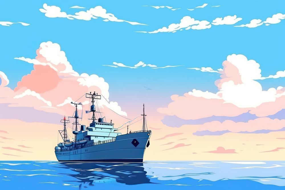Ship and blue sky ship watercraft sailboat.