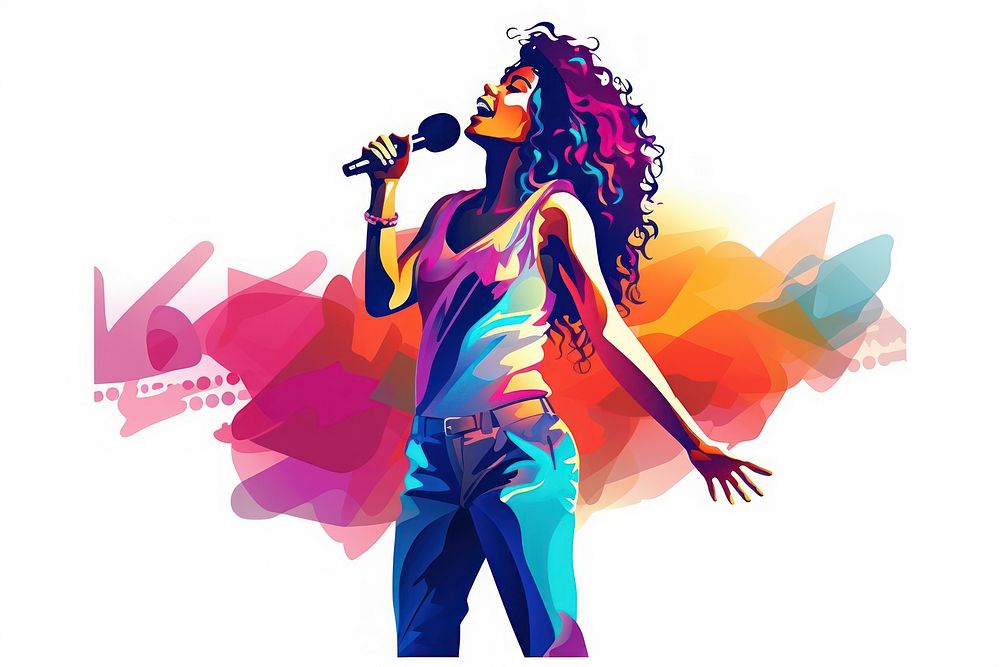 Women Person singing person adult white background.