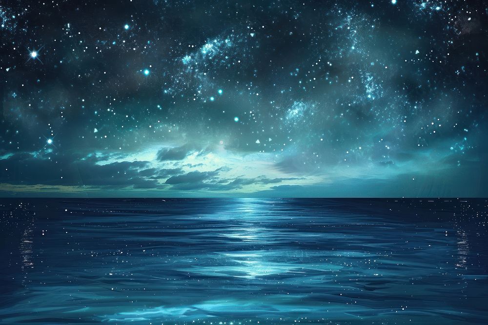 Night starry sky in Ocean ocean backgrounds landscape.