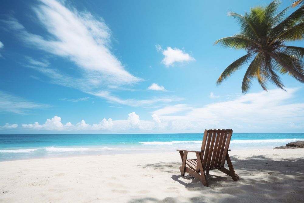 Tropical beach chair furniture outdoors. AI generated Image by rawpixel.