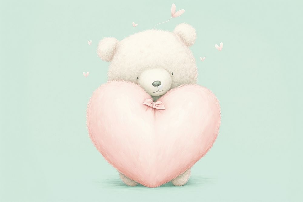  Love background heart bear toy. AI generated Image by rawpixel.