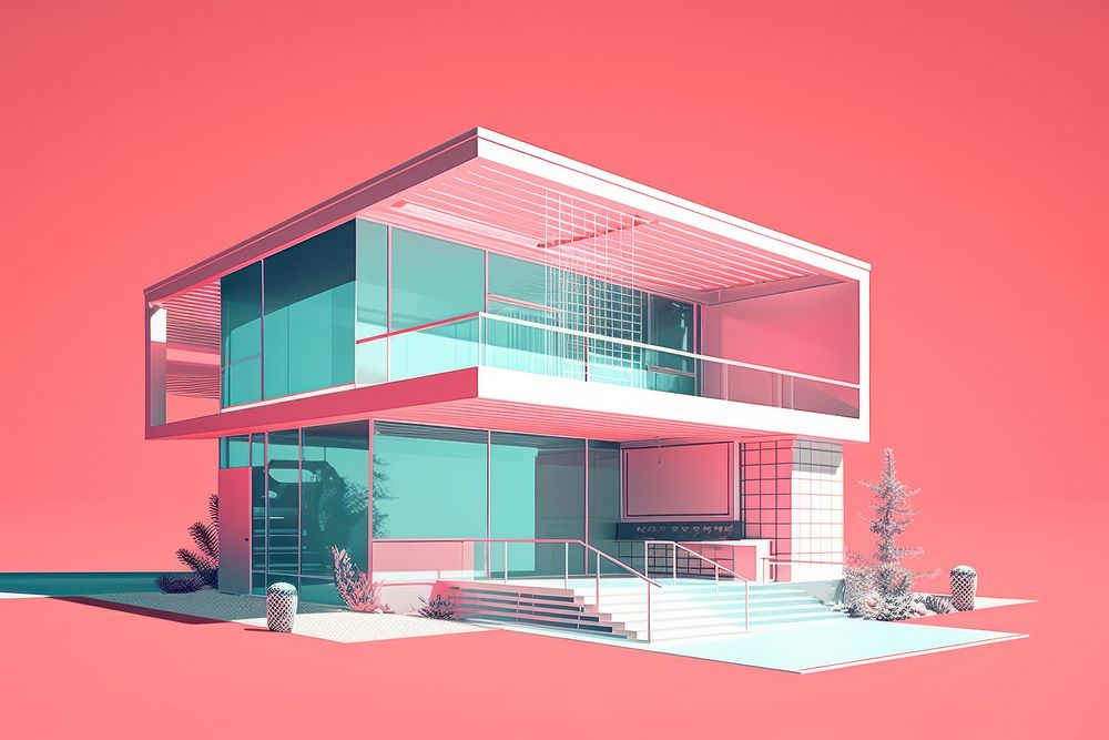 Modern house architecture building dollhouse. AI generated Image by rawpixel.