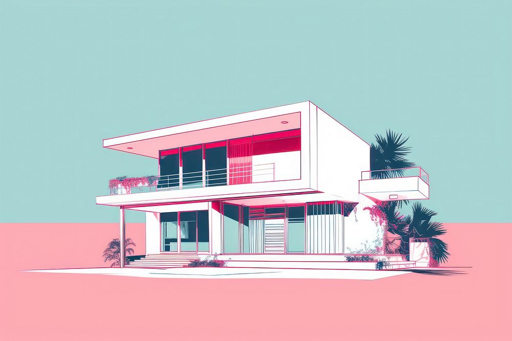 Modern house architecture building dollhouse. AI generated Image by rawpixel.