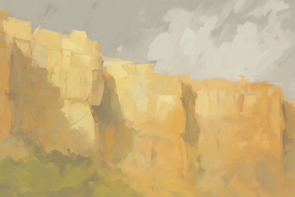  Cliff landscape outdoors painting nature. AI generated Image by rawpixel.