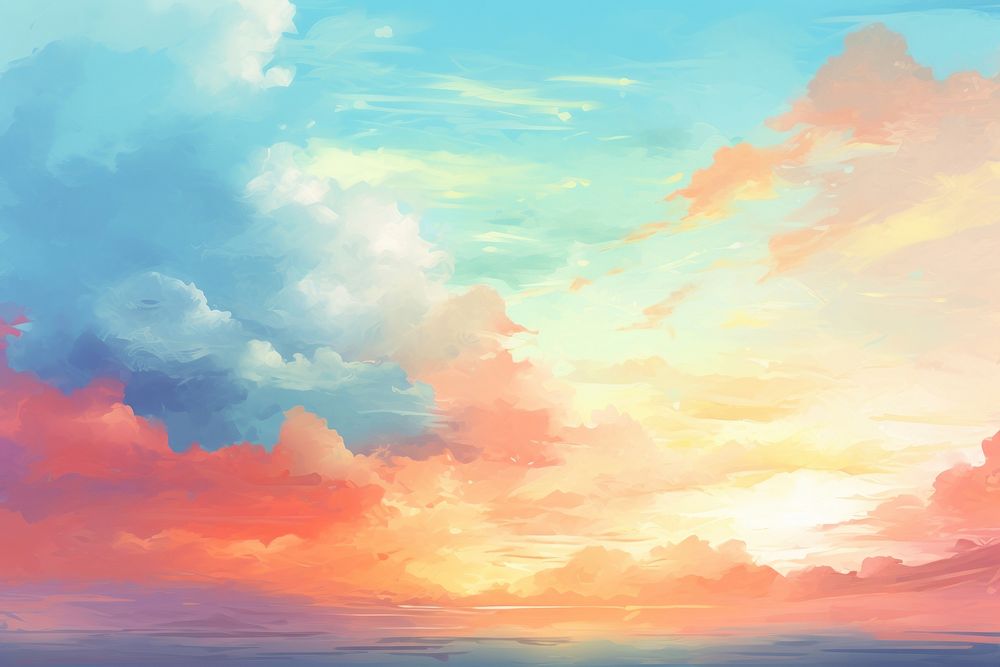  Summer sky painting backgrounds outdoors. AI generated Image by rawpixel.
