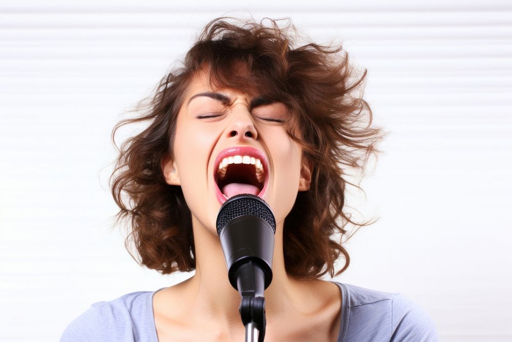 Women Person singing microphone person adult.