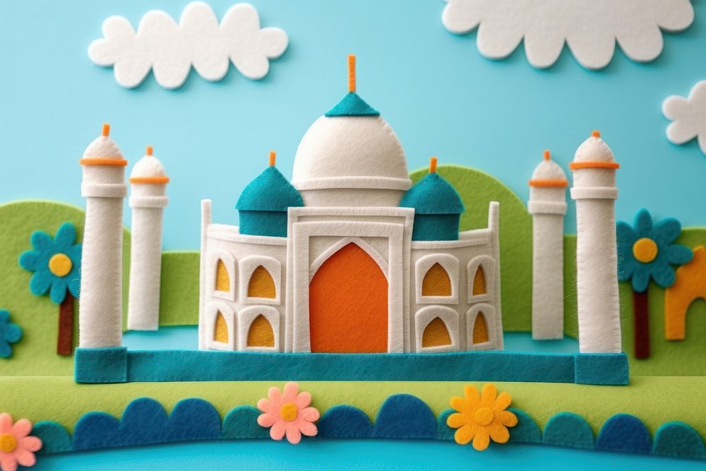 Taj Mahal scene architecture building craft.