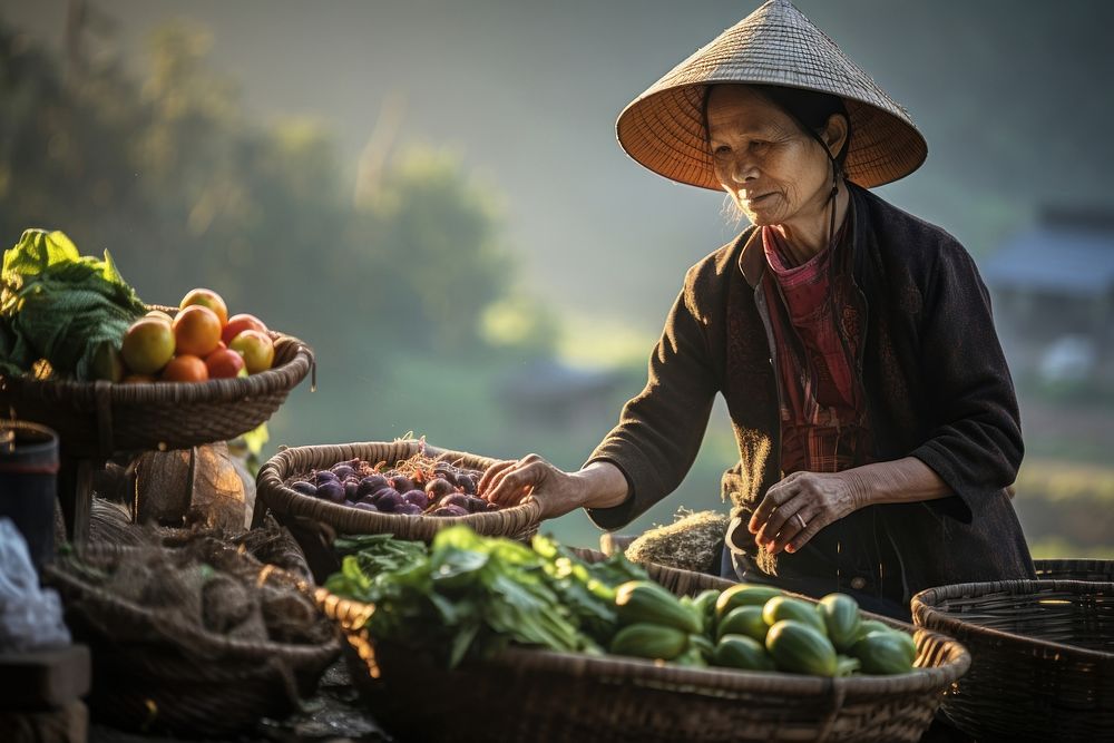 Women asian selling farmer market. AI generated Image by rawpixel.