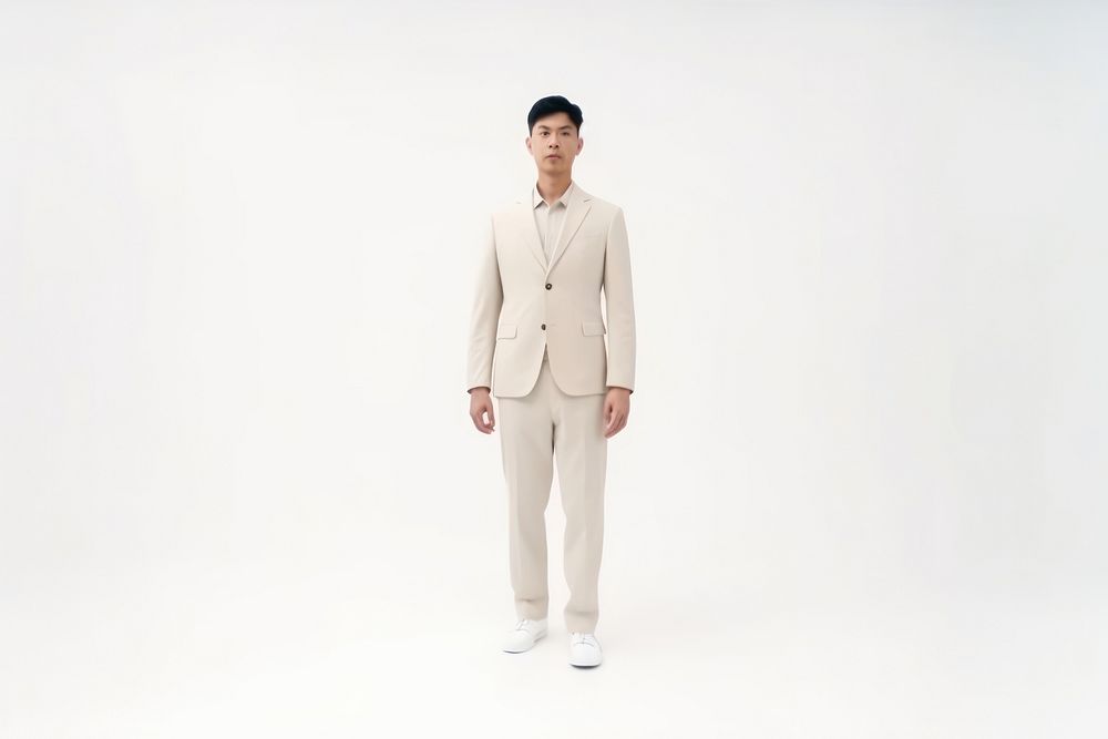 Young handsome Korean entrepreneur standing adult white background. AI generated Image by rawpixel.