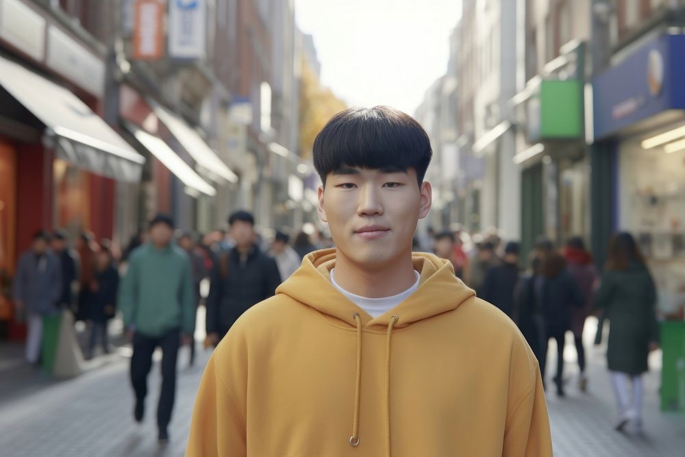 Young handsome Korean entrepreneur portrait street people. AI generated Image by rawpixel.