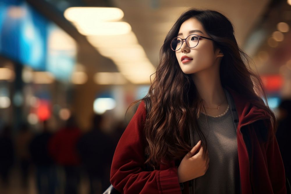 Korean chubby female portrait shopping glasses. AI generated Image by rawpixel.