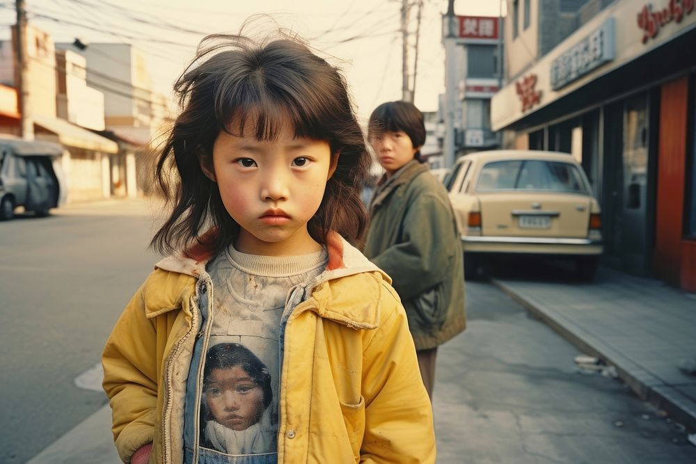 Korean female child street portrait photo. AI generated Image by rawpixel.