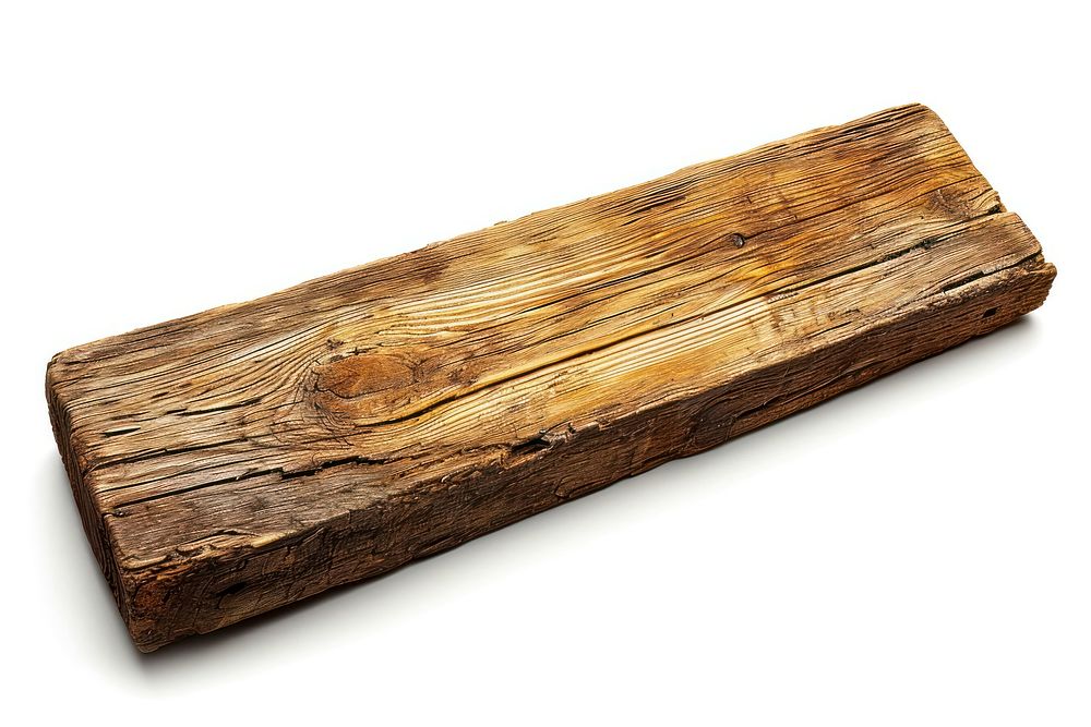 Wooden plank lumber white background textured.