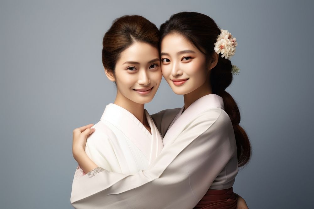 Japanness women portrait fashion hugging. AI generated Image by rawpixel.
