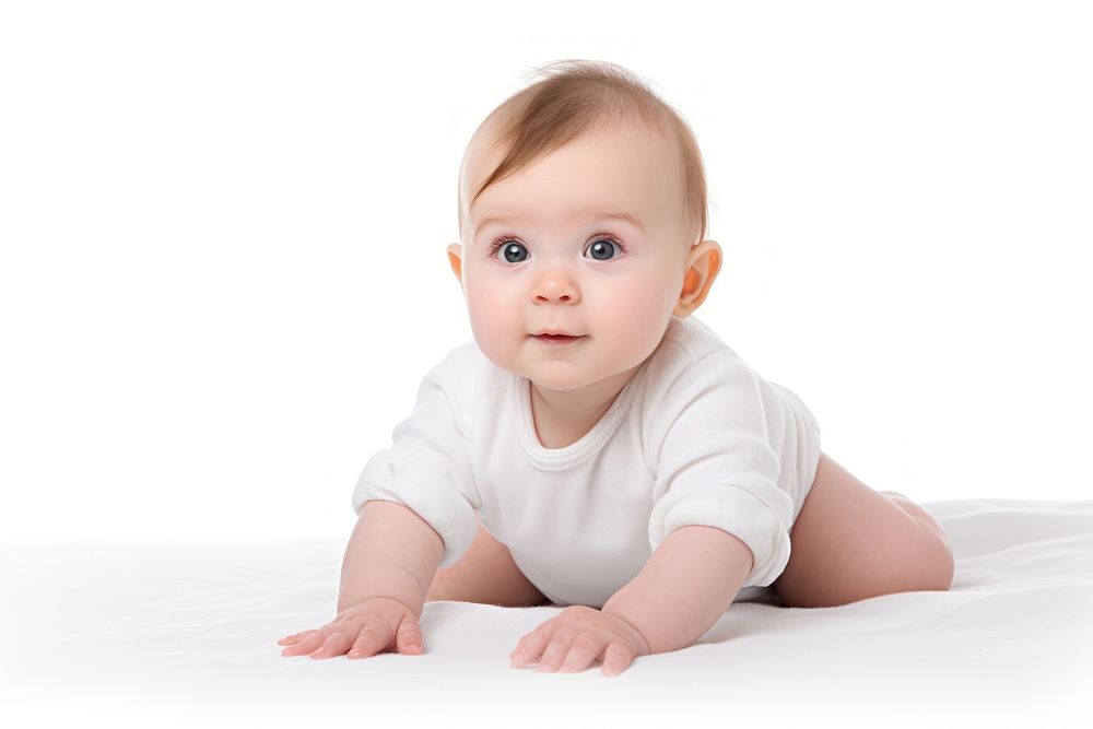 Baby baby crawling portrait. AI generated Image by rawpixel.