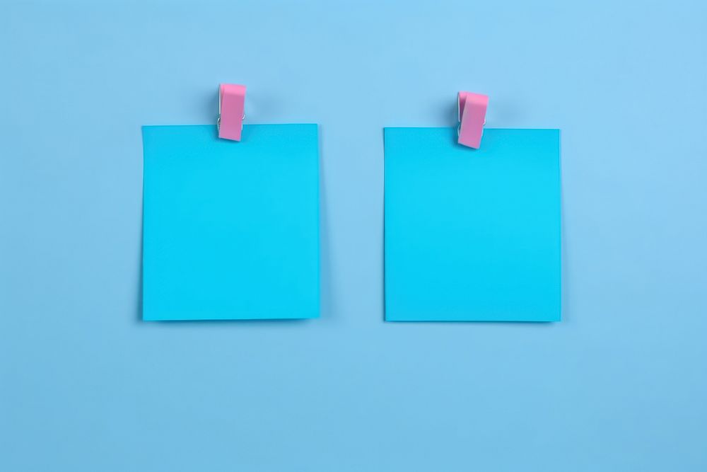 Blue adhesive note pinned to notice board paper blue blackboard. AI generated Image by rawpixel.
